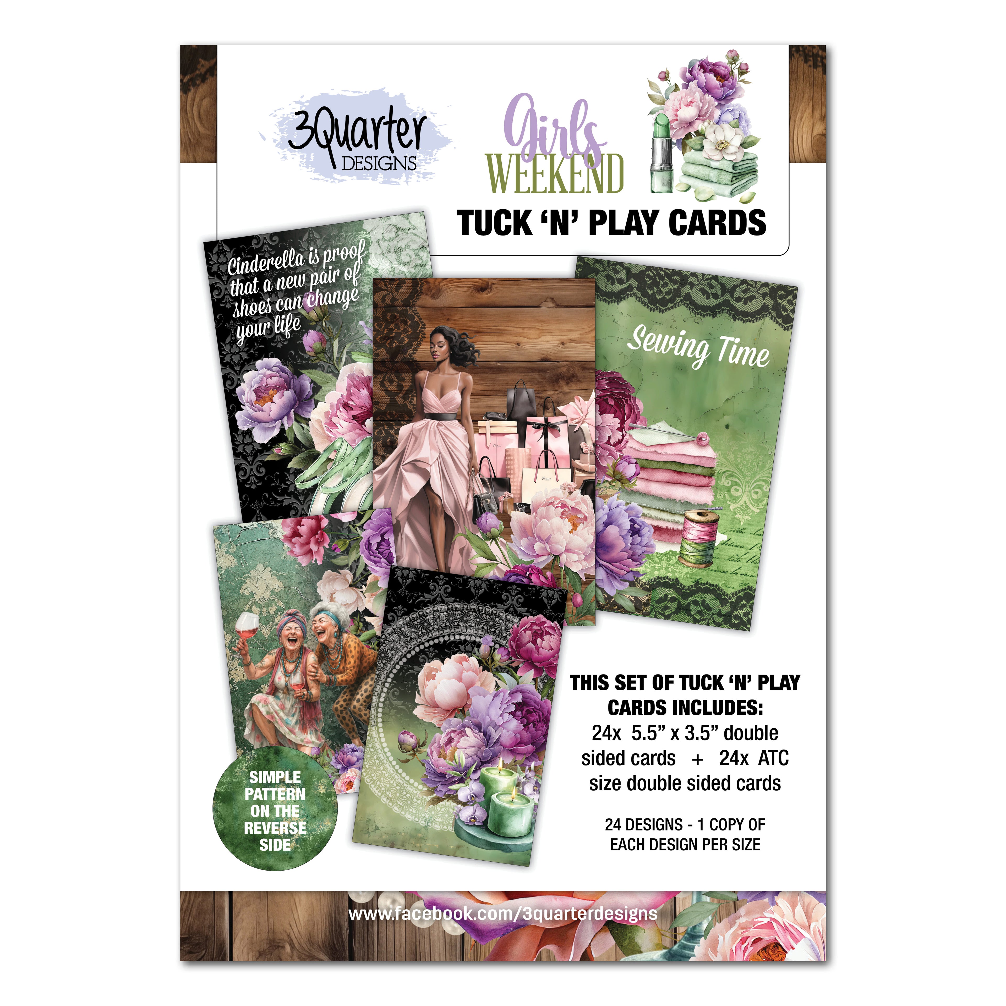 3Quarter Designs Girls Weekend Tuck & Play Cards