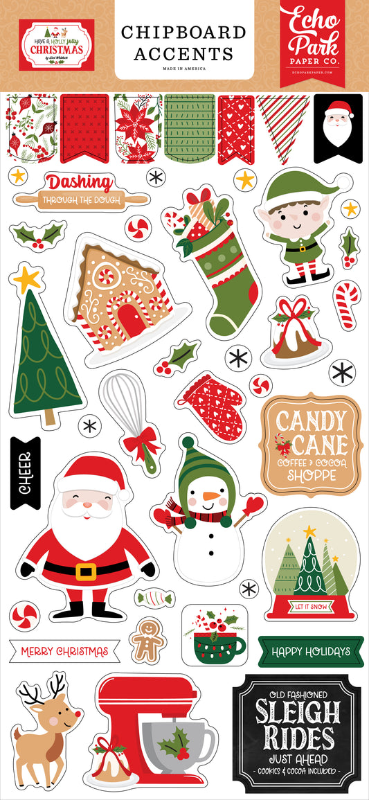 Echo Park Have A Holly Jolly Christmas Chipboard 6X13-Accents