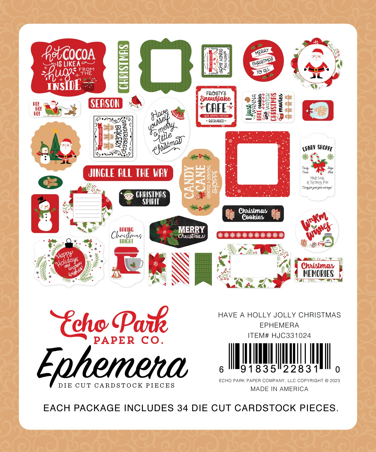 Echo Park Have A Holly Jolly Christmas Ephemera-Icons