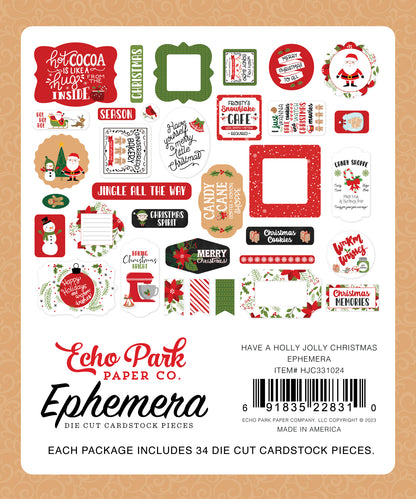 Echo Park Have A Holly Jolly Christmas Ephemera-Icons