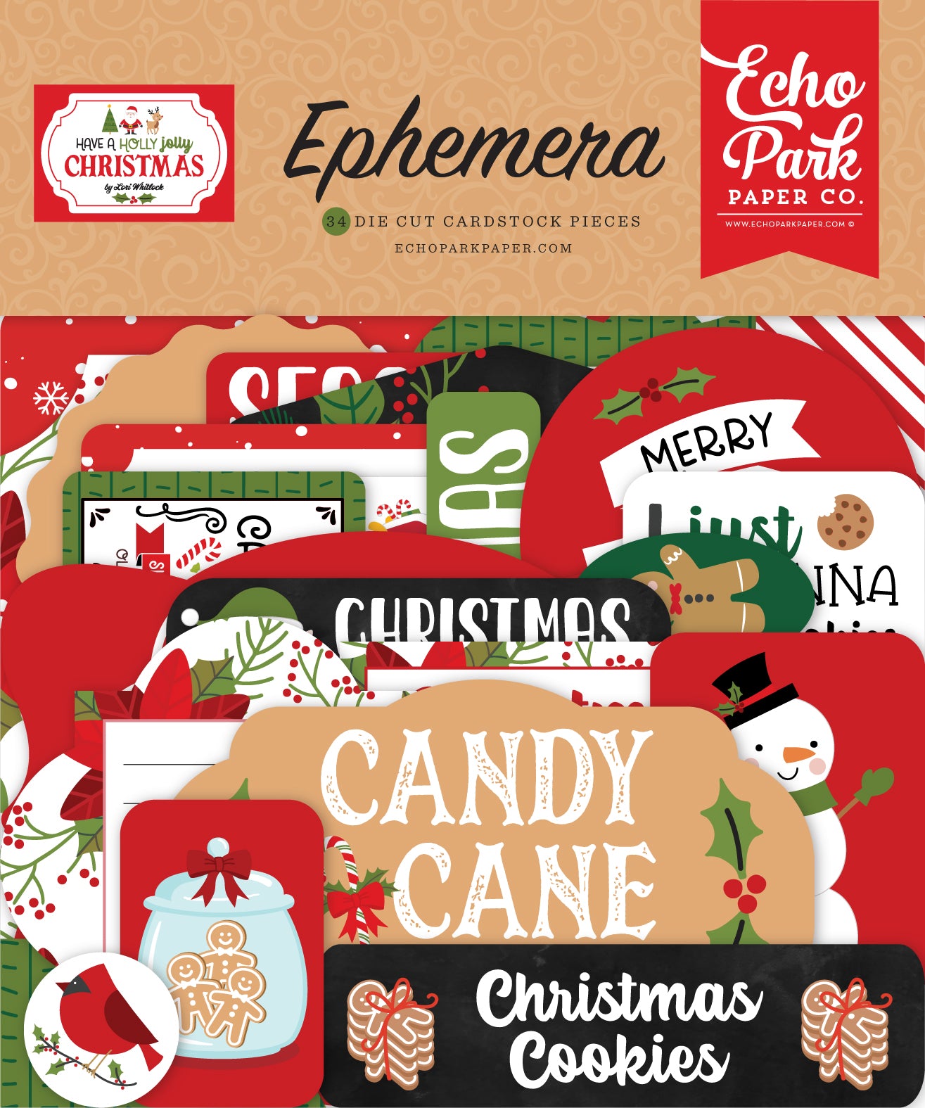 Echo Park Have A Holly Jolly Christmas Ephemera-Icons