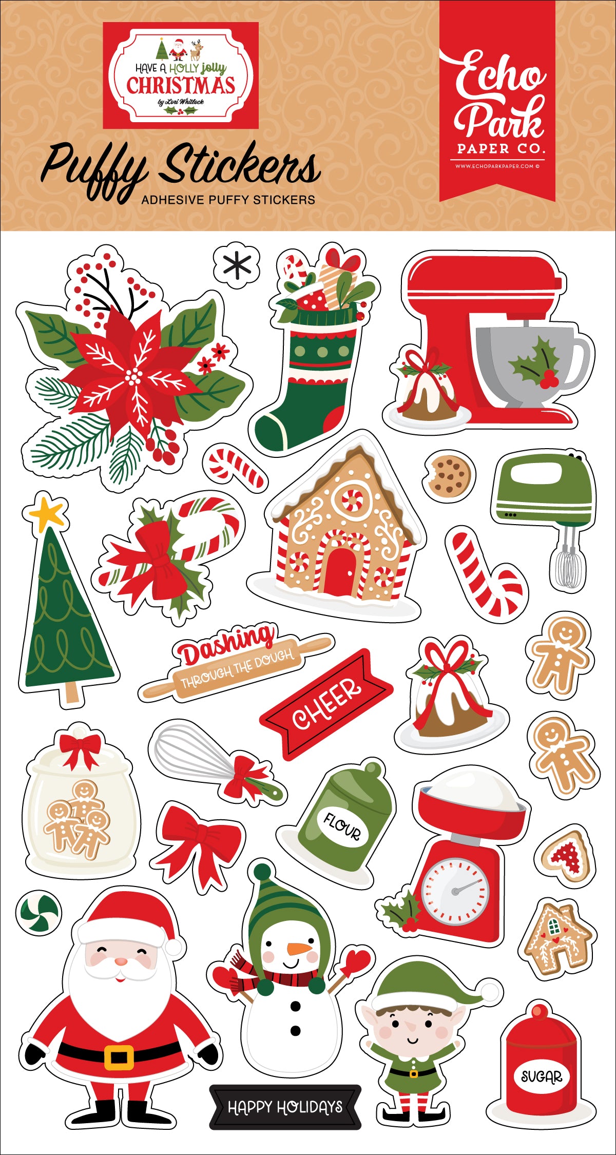 Echo Park Have A Holly Jolly Christmas Puffy Stickers