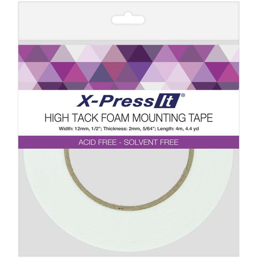 X-Press It High Tack Foam Mounting Tape - 1/2 Inch (12mm) Wide