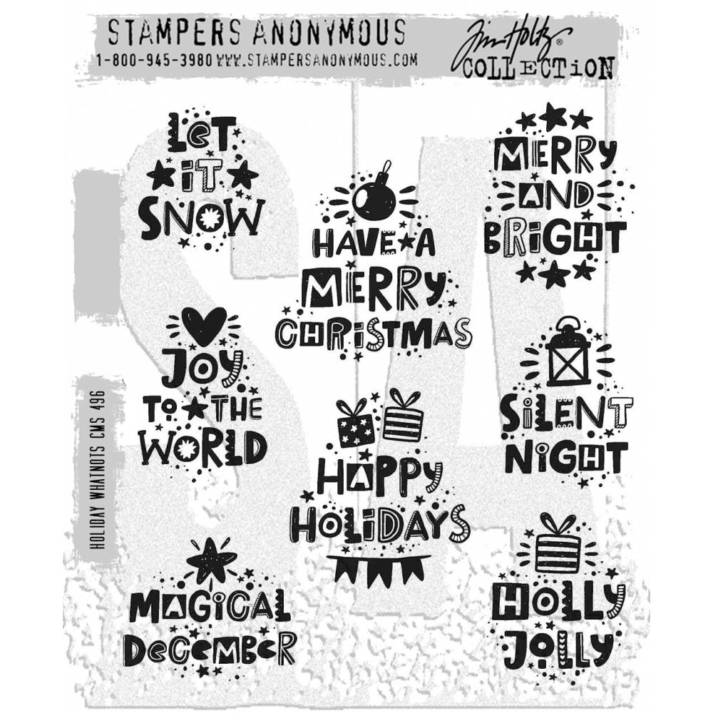 Tim Holtz Cling Stamps 7"X8.5"-Holiday Whatnots