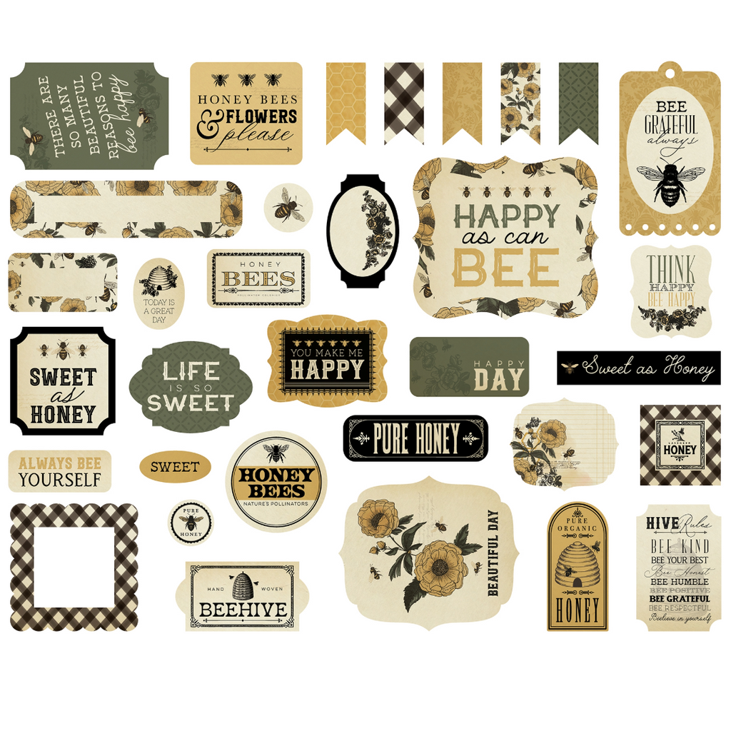 Carta Bella Honey Bee Cardstock Ephemera-Icons