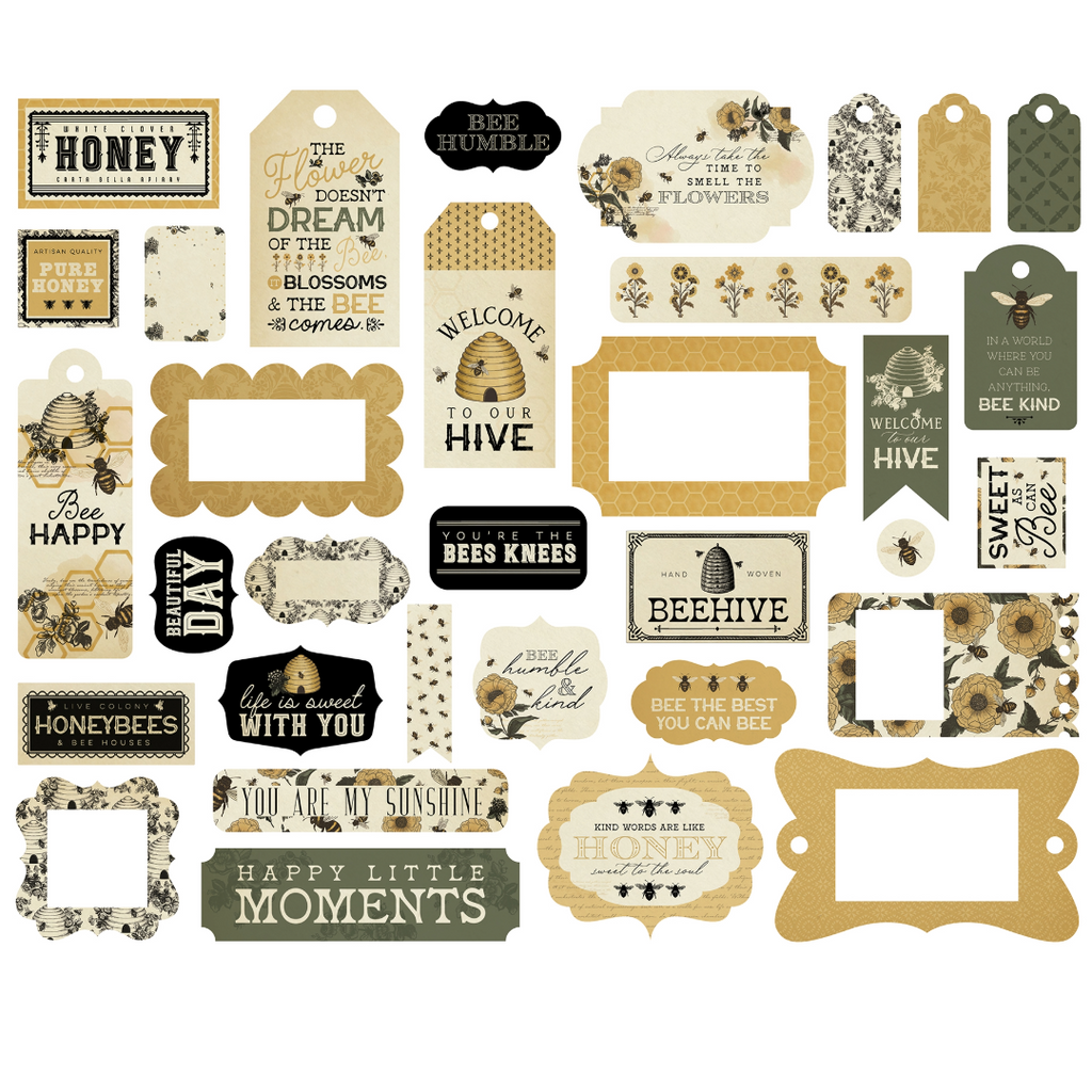 Carta Bella Honey Bee Cardstock Ephemera-Frames & Tags