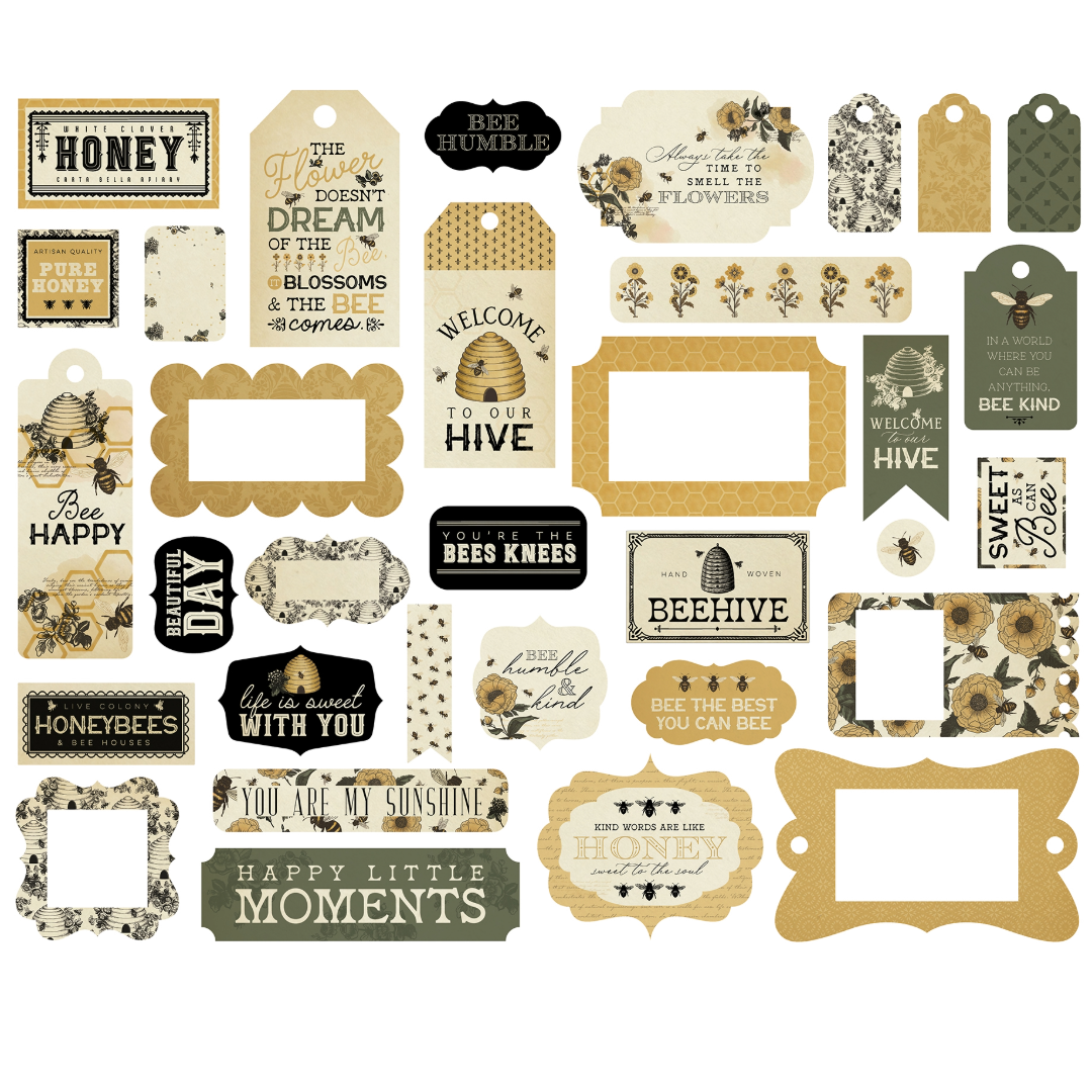 Carta Bella Honey Bee Cardstock Ephemera-Frames & Tags