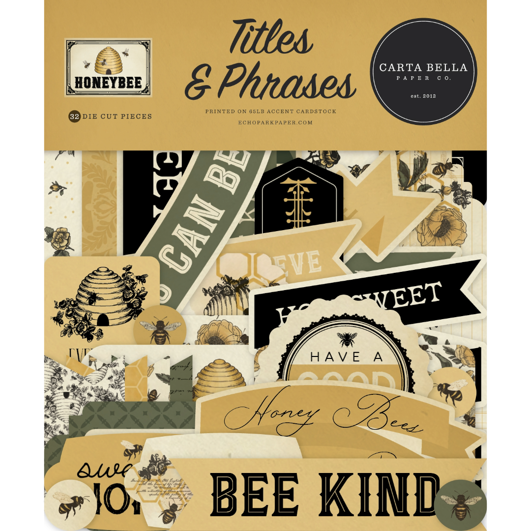 Carta Bella Honey Bee Cardstock Ephemera-Titles & Phrases
