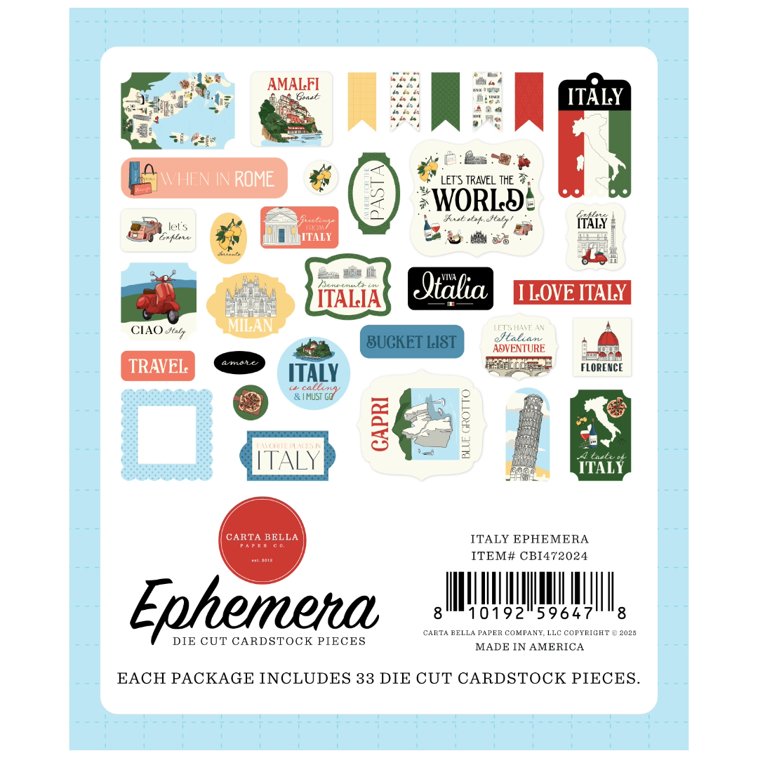 Carta Bella Italy Cardstock Ephemera-Icons