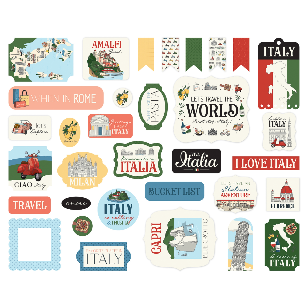 Carta Bella Italy Cardstock Ephemera-Icons