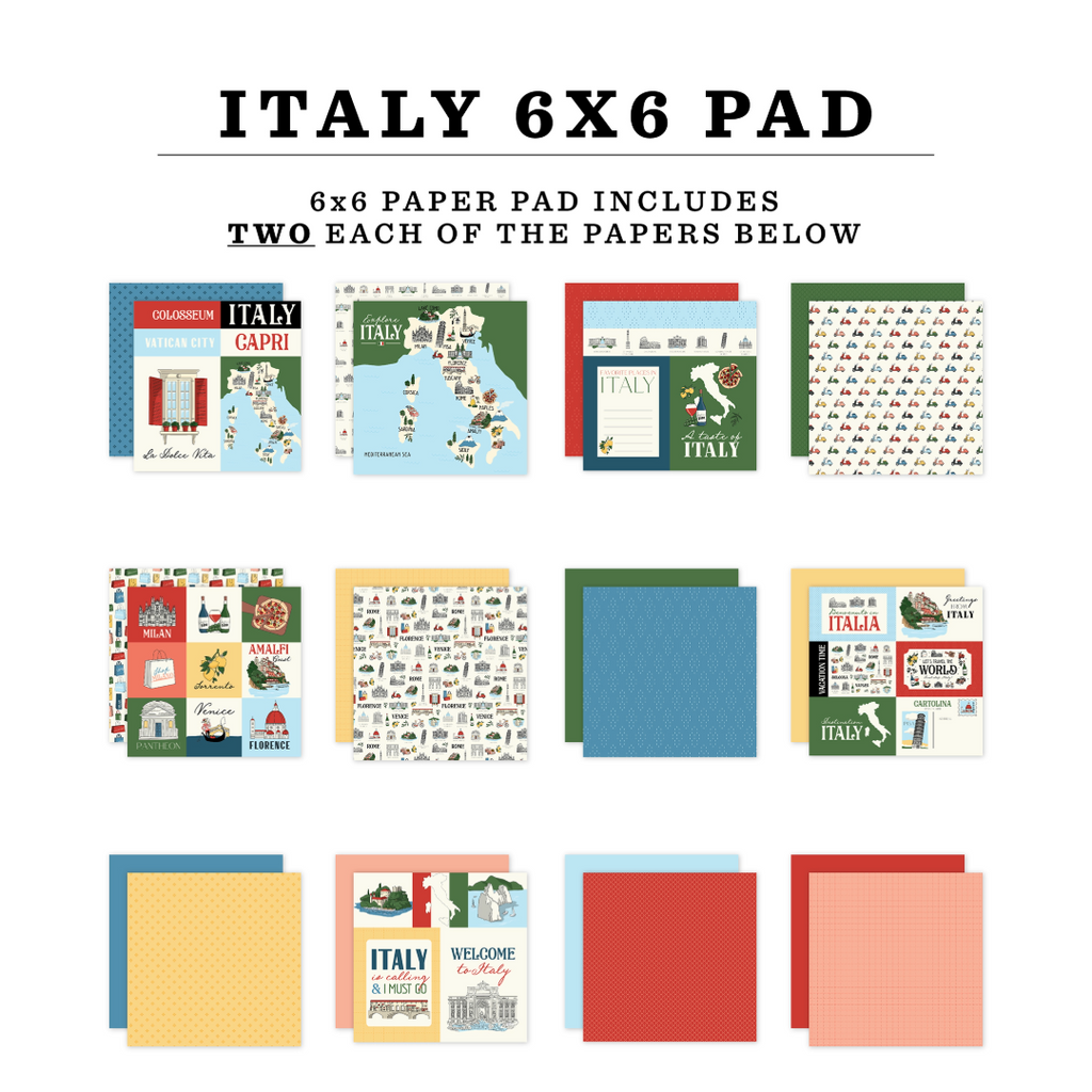 Carta Bella Italy Double-Sided Paper Pad 6"X6"