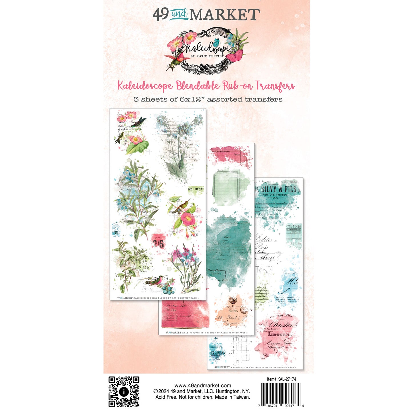 49 And Market Kaleidoscope Rub-On Transfer Set-Blendable