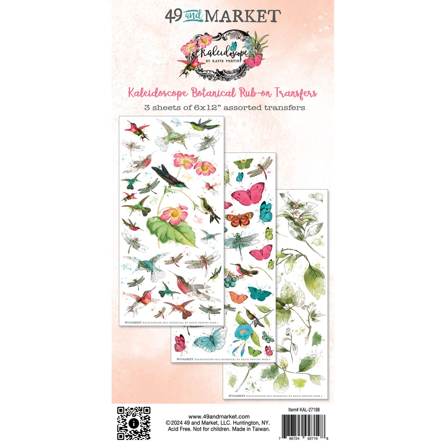 49 And Market Kaleidoscope Rub-On Transfer Set-Botanical