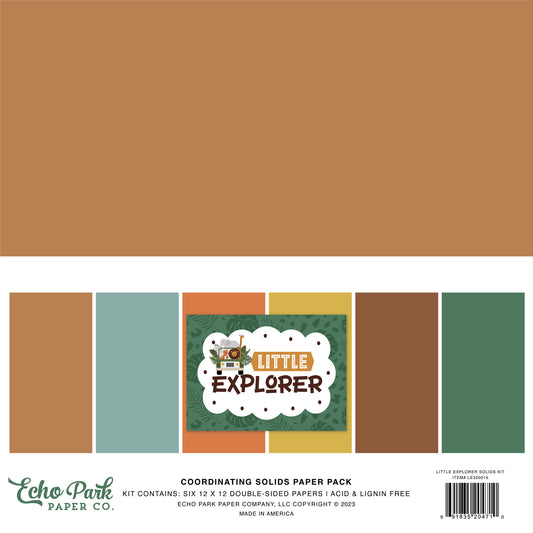 Echo Park Little Explorer Double-Sided Solid Cardstock