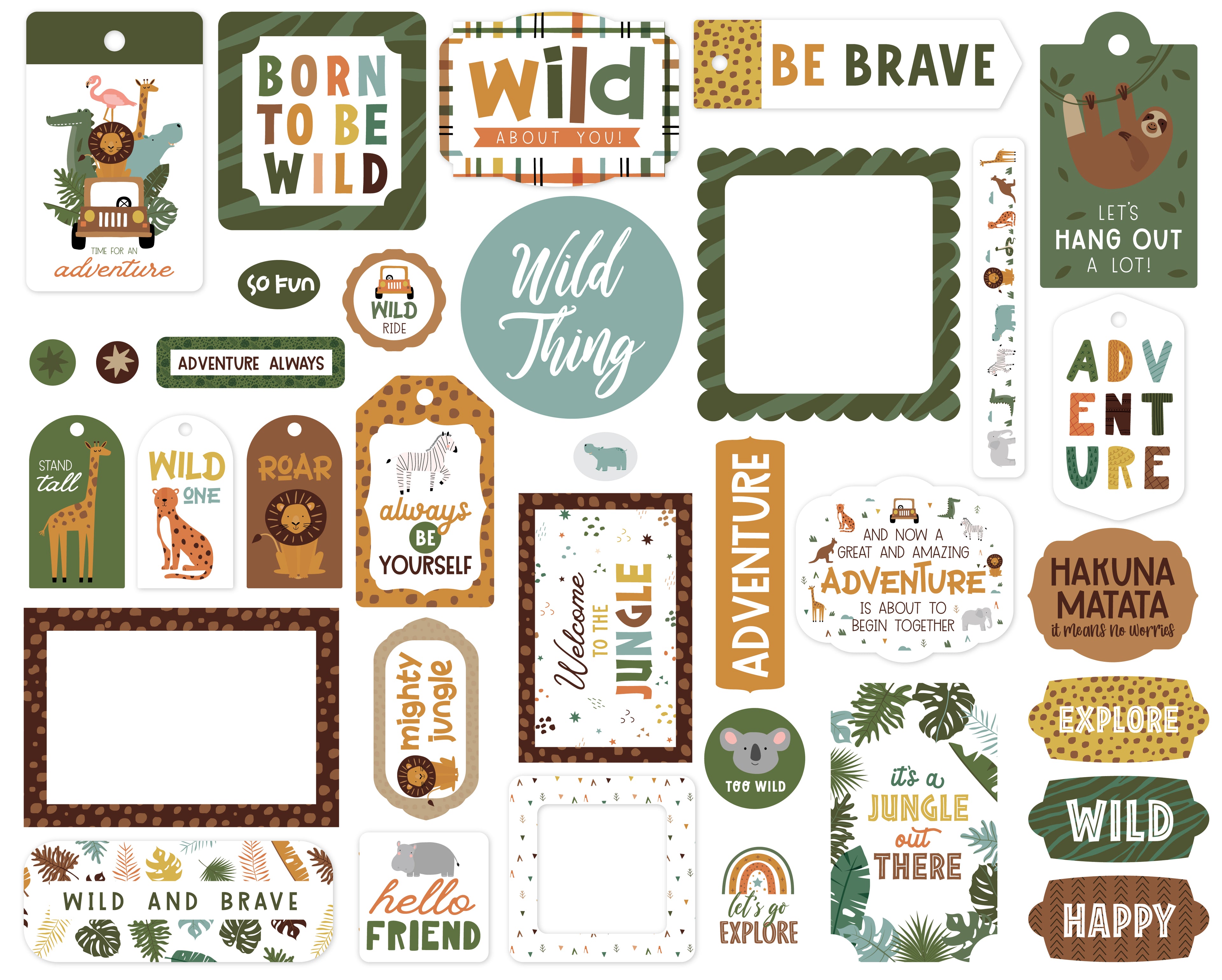 Echo Park Little Explorer Cardstock Ephemera Frames & Tags