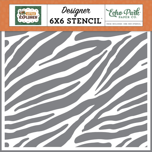 Echo Park Little Explorer Stencil -Zebra Stripes
