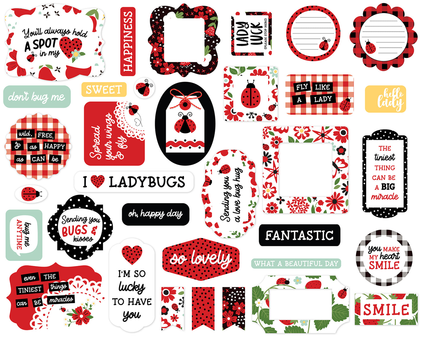 Echo Park Little Ladybug Cardstock Ephemera