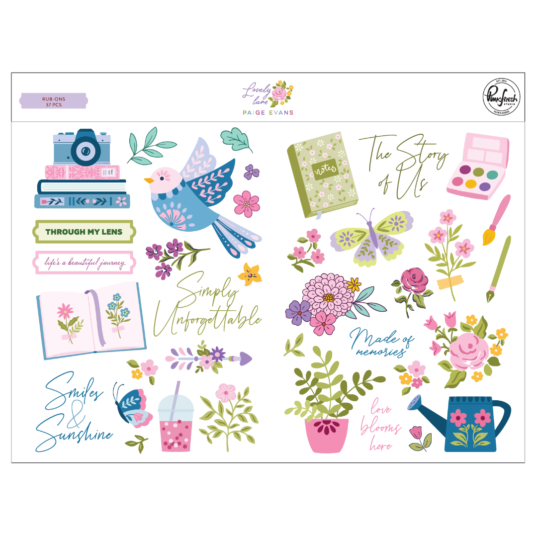 Pinkfresh Studio Lovely Lane Rub Ons