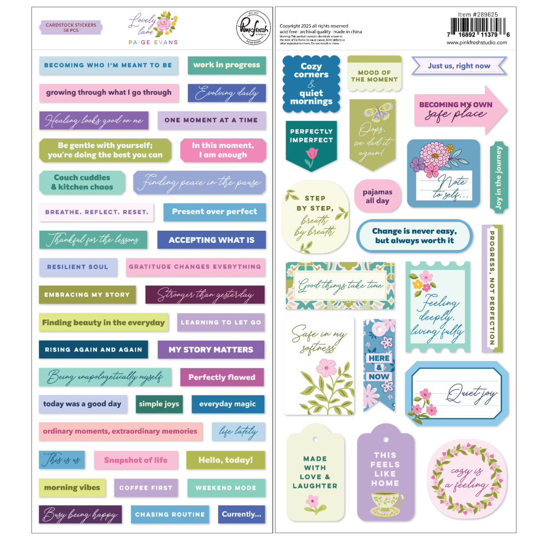 Pinkfresh Studio Lovely Lane Cardstock Stickers