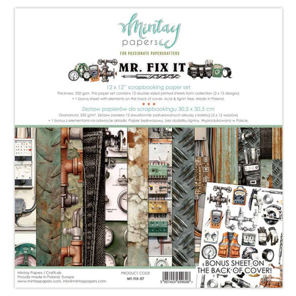 Mintay Mr Fix It 12 x 12 Paper Set