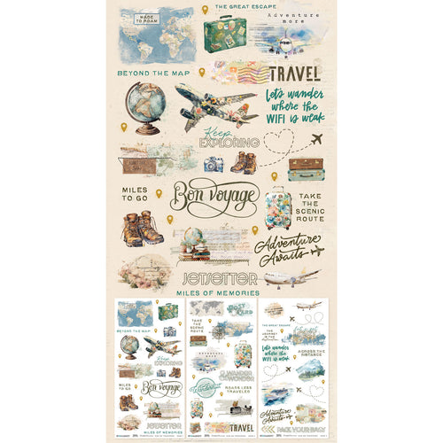 Travel Diaries - 6 x12 Blendable Rub-on Transfer Set