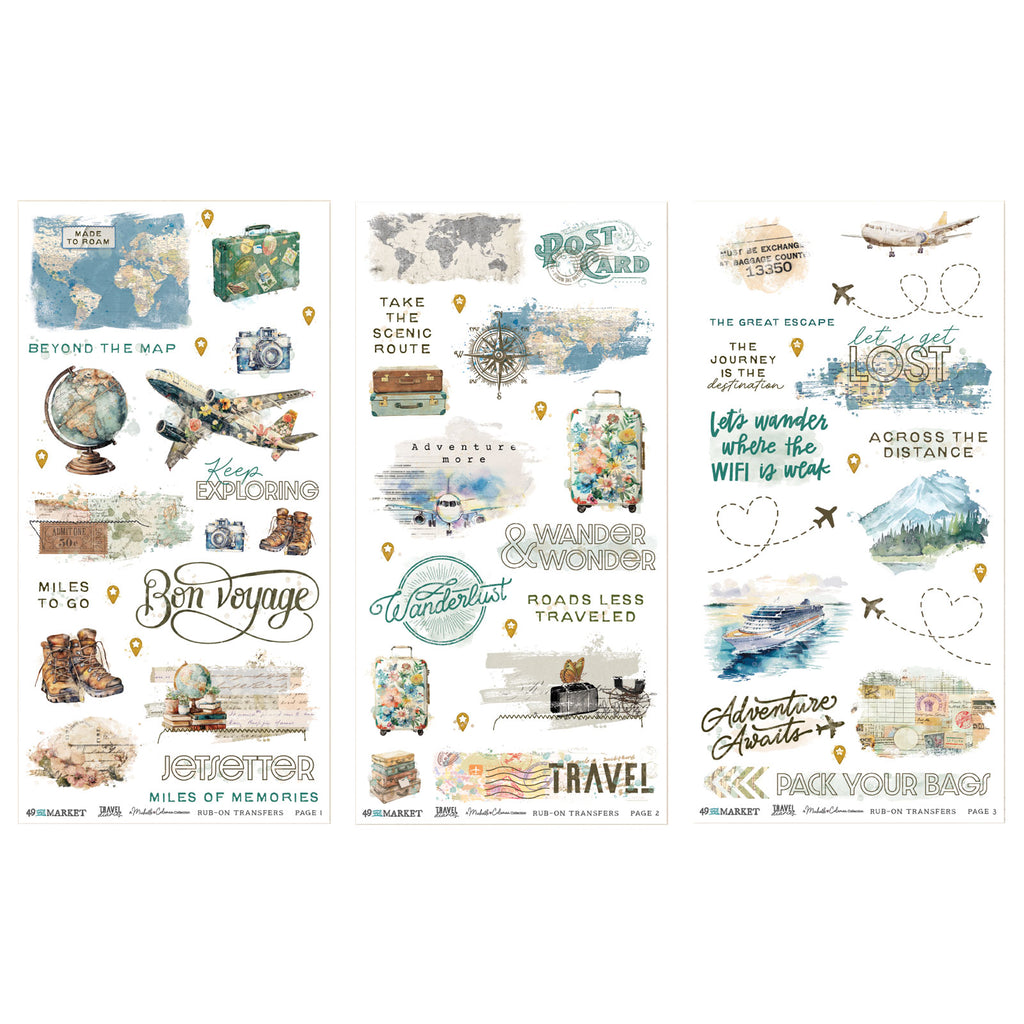 Travel Diaries - 6 x12 Blendable Rub-on Transfer Set