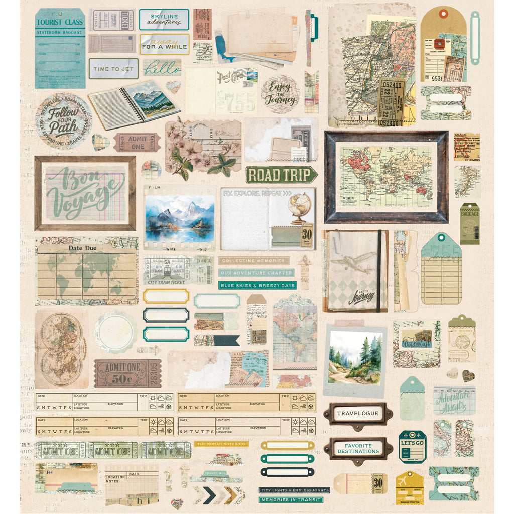 Travel Diaries - Die-Cut Elements