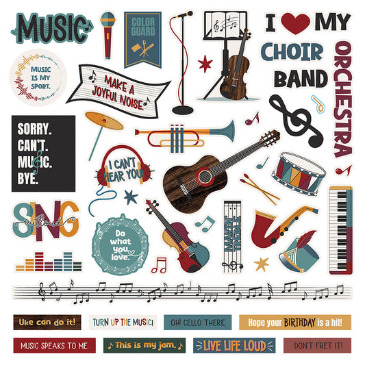 PhotoPlay Music Notes Stickers 12"X12"-Element