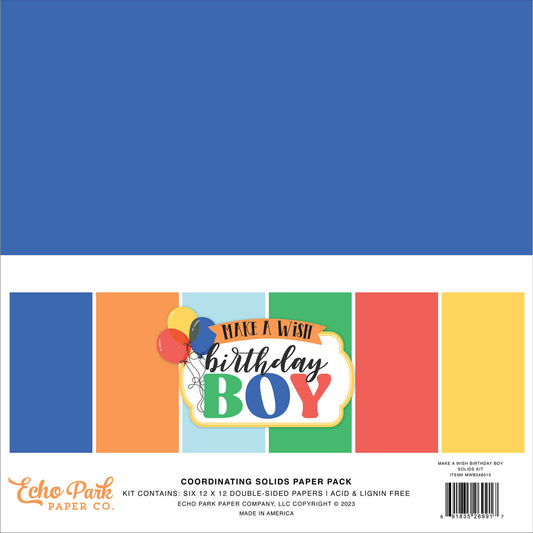 Echo Park Make A Wish Birthday Boy Solids Kit