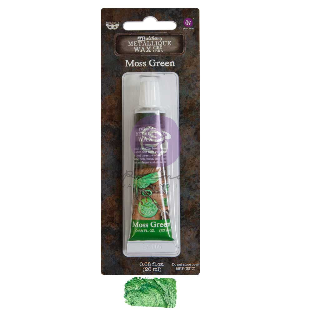 Art Alchemy Metallique Wax .68 Fluid Ounce-Moss Green
