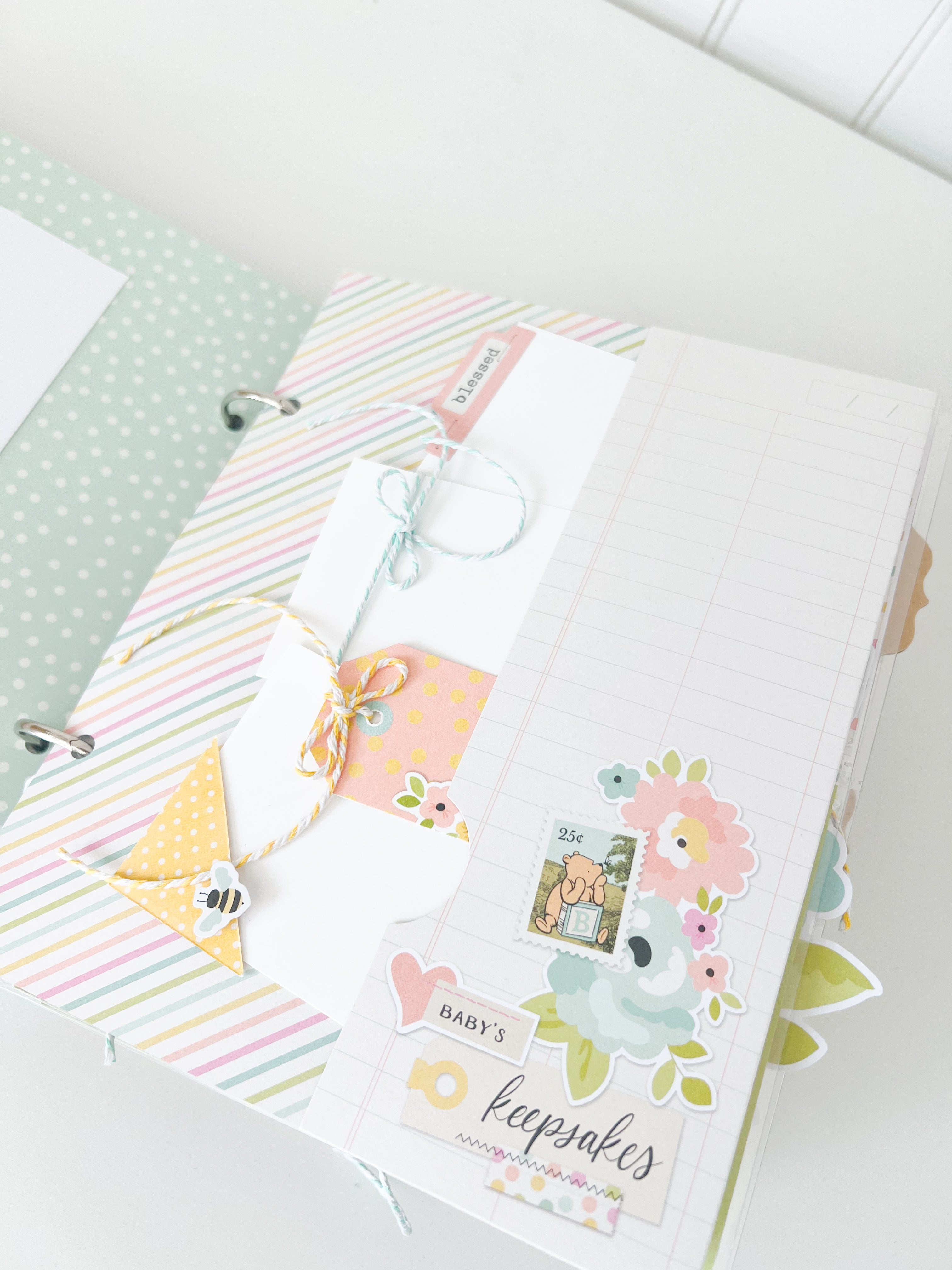 Simple Stories Pooh Bear Baby Binder - Blush