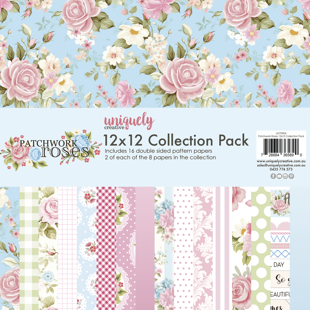 Uniquely Creative Patchwork Roses -  12 x 12 Collection Pack