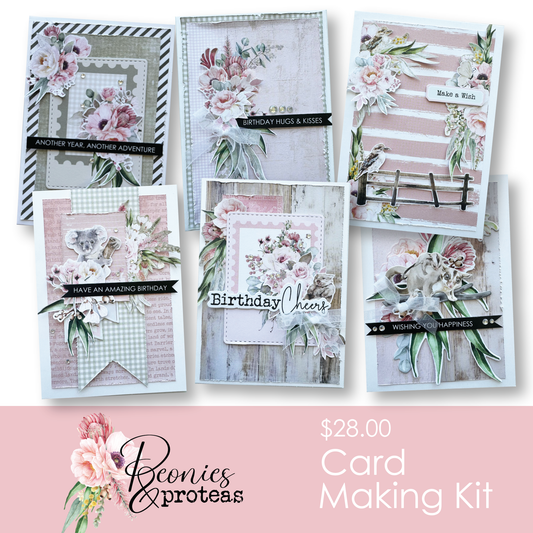 Uniquely Creative Peonies & Proteas Card Making Kit