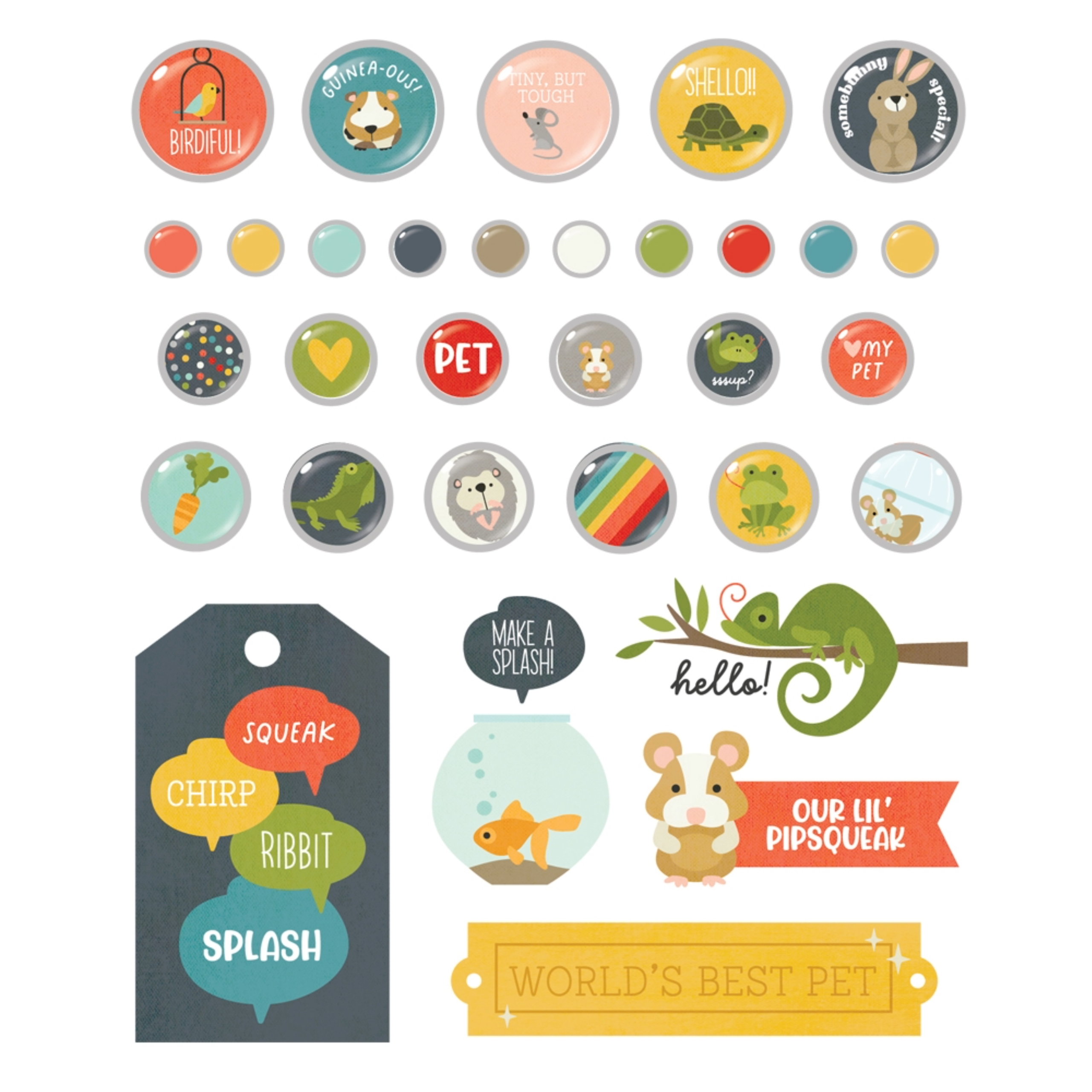 Simple Stories Pet Shoppe Decorative Brads