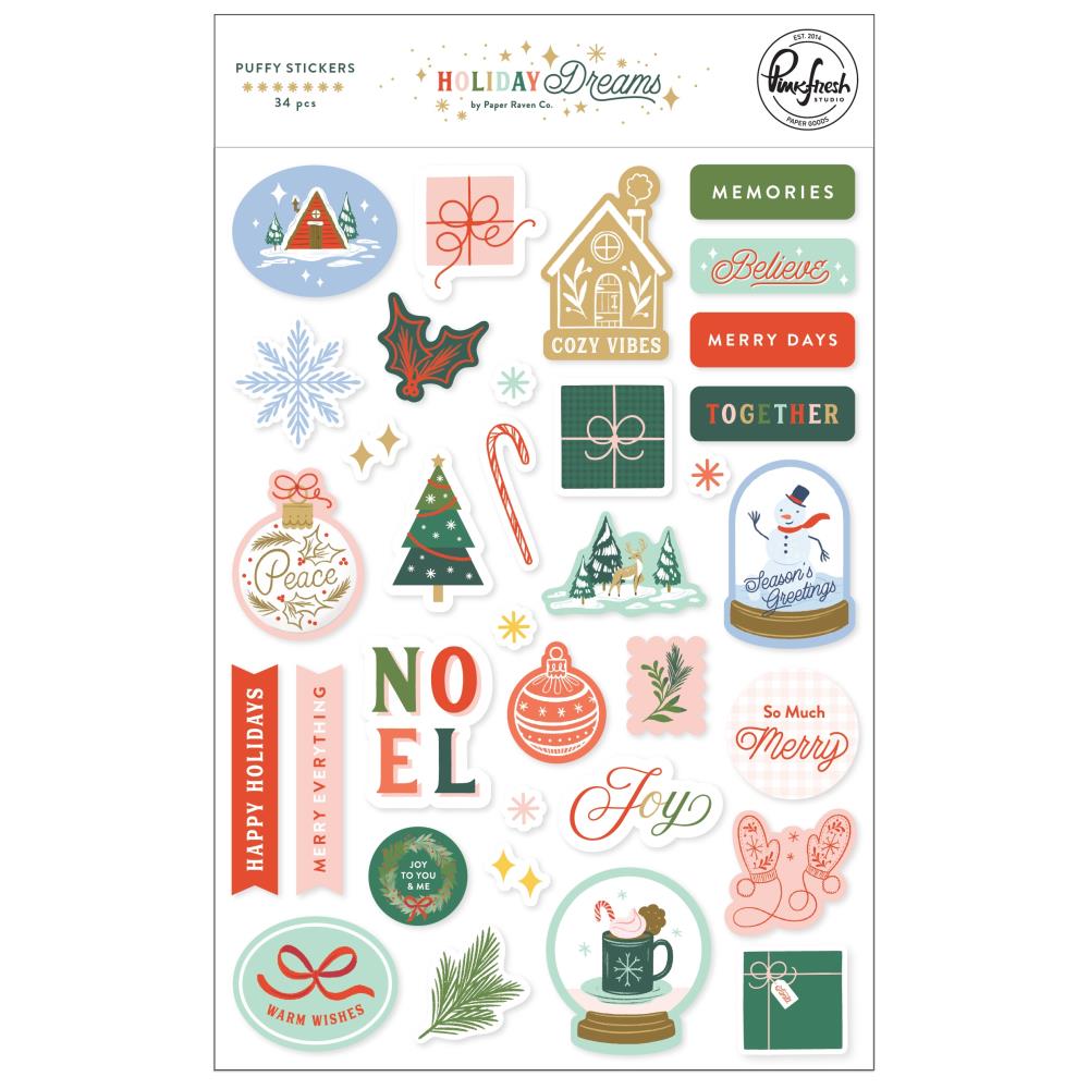 Pinkfresh Studio Holiday Dreams Puffy Stickers