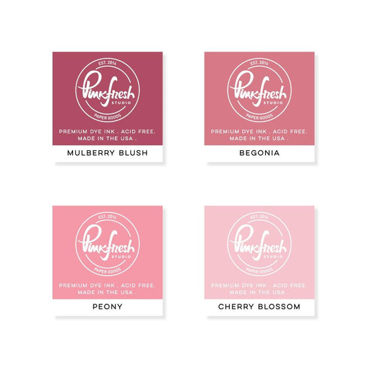 Pinkfresh Studio Premium Dye Cube Ink Pads 4 Colors-Rose Garden