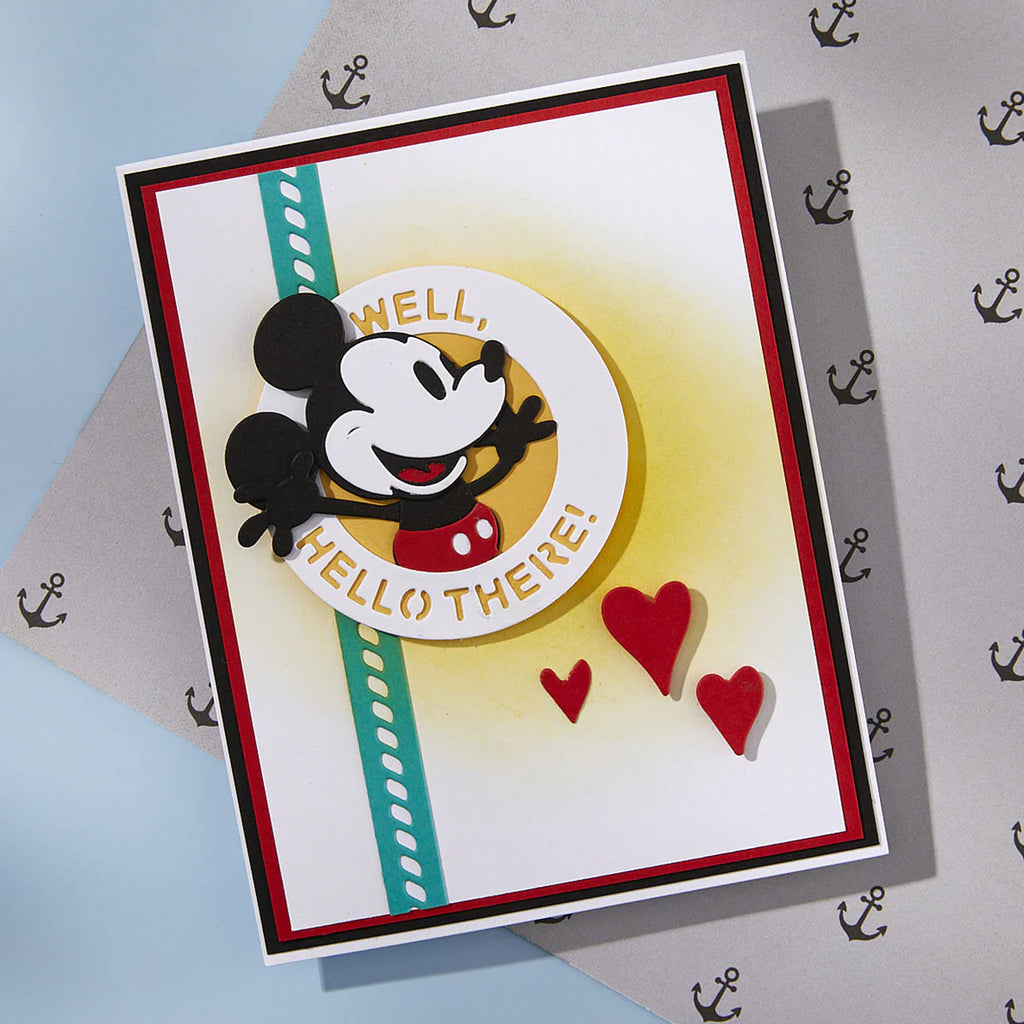 Spellbinders Steamboat Willie Duo Etched Dies from the Say Cheese Classic Mouse Collection