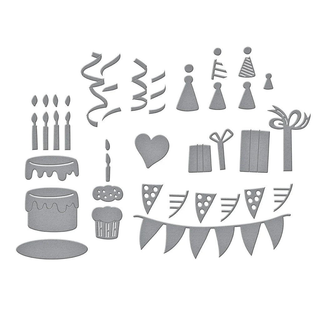 Spellbinders Classic Pooh Birthday Accessories Etched Dies