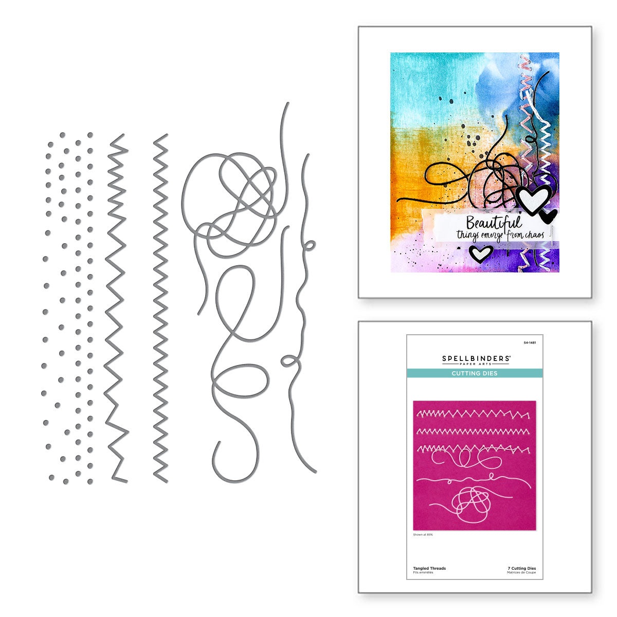 Spellbinders Beautifully Imperfect Tangled Threads Etched Dies