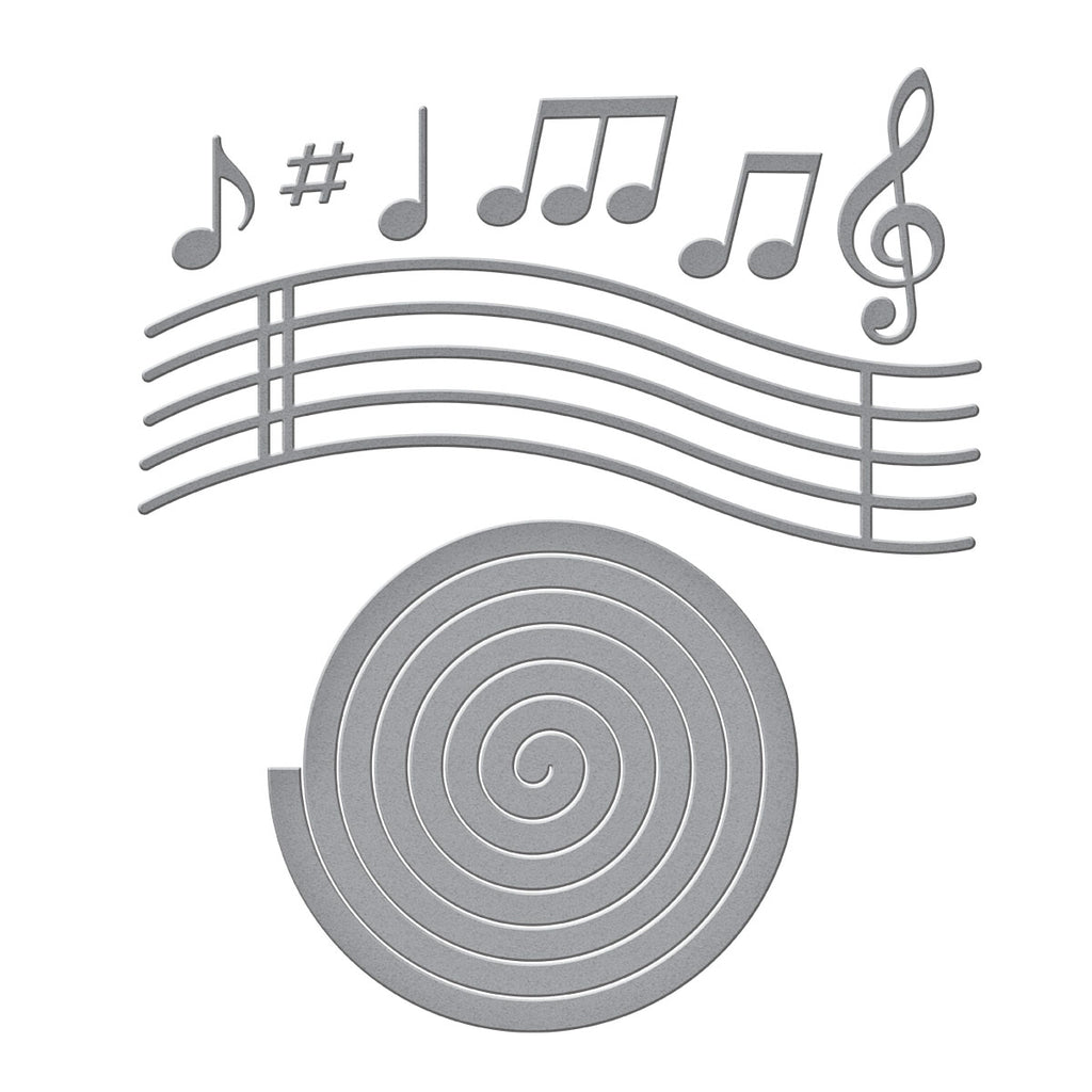 Musical Notes & Stave Pop-Up Etched Dies