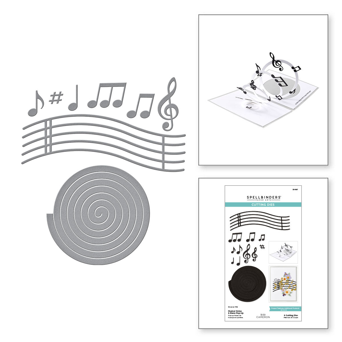 Musical Notes & Stave Pop-Up Etched Dies