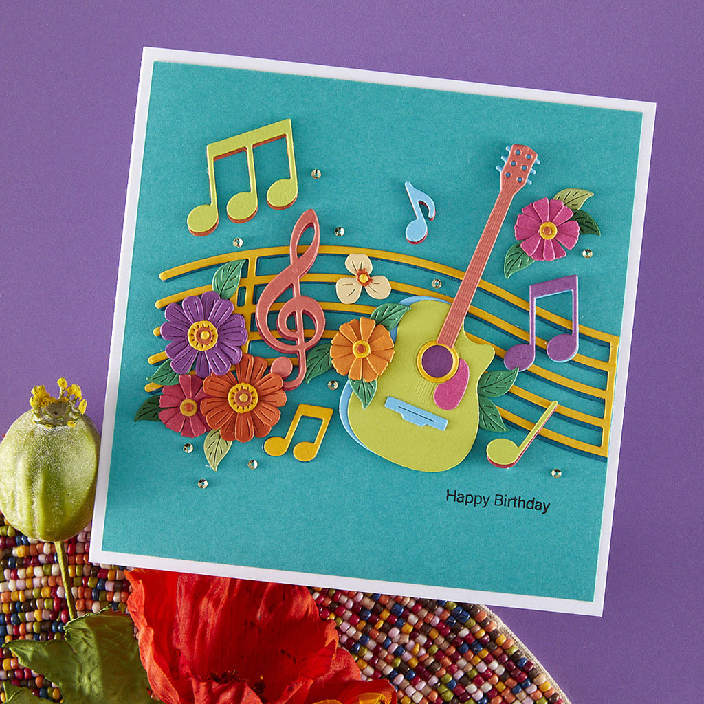Musical Notes & Stave Pop-Up Etched Dies