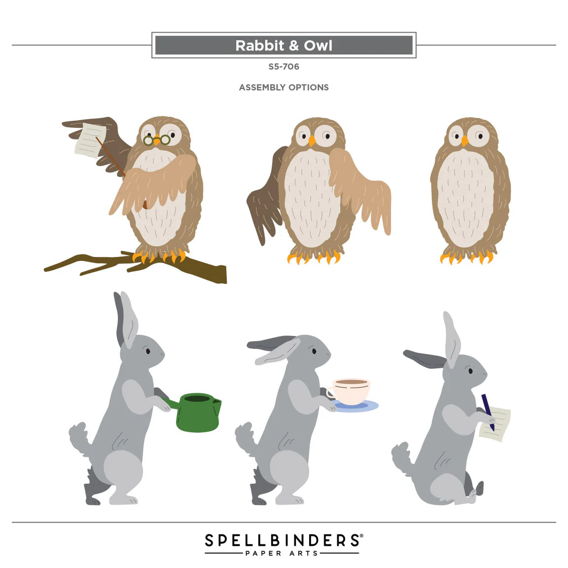 Spellbinders Classic Pooh Rabbit & Owl Etched Dies