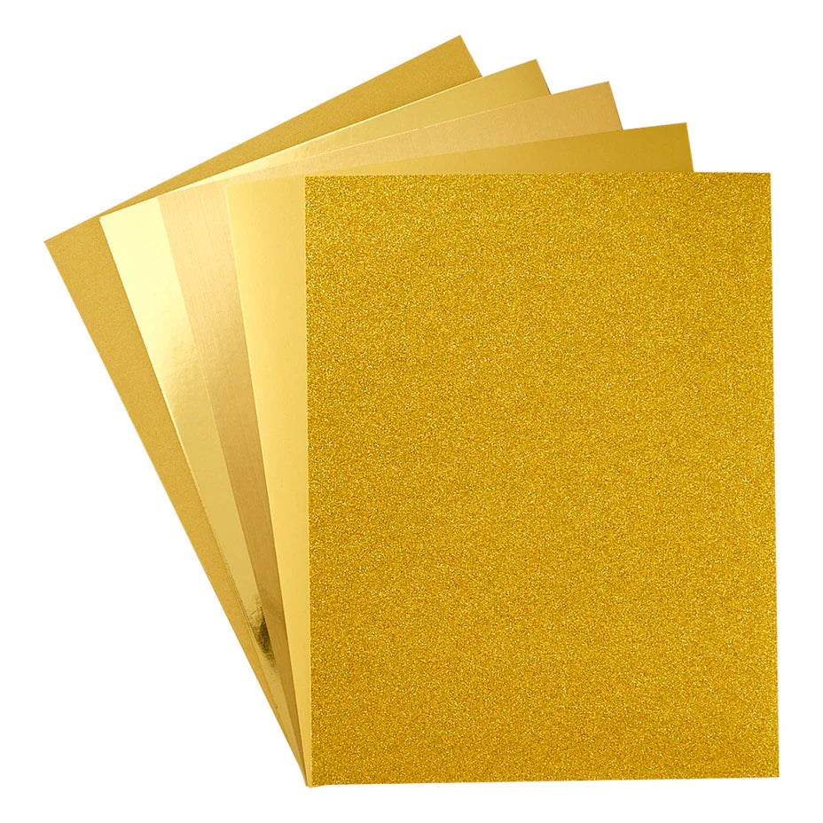 Gold Assorted Treasured Cardstock 8 1/2" x 11" - 15 Sheets