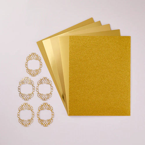 Gold Assorted Treasured Cardstock 8 1/2" x 11" - 15 Sheets