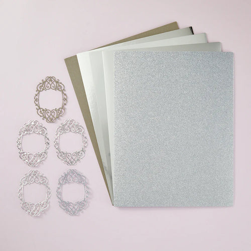 Silver Assorted Treasured Cardstock 8 1/2" x 11" - 15 Sheets