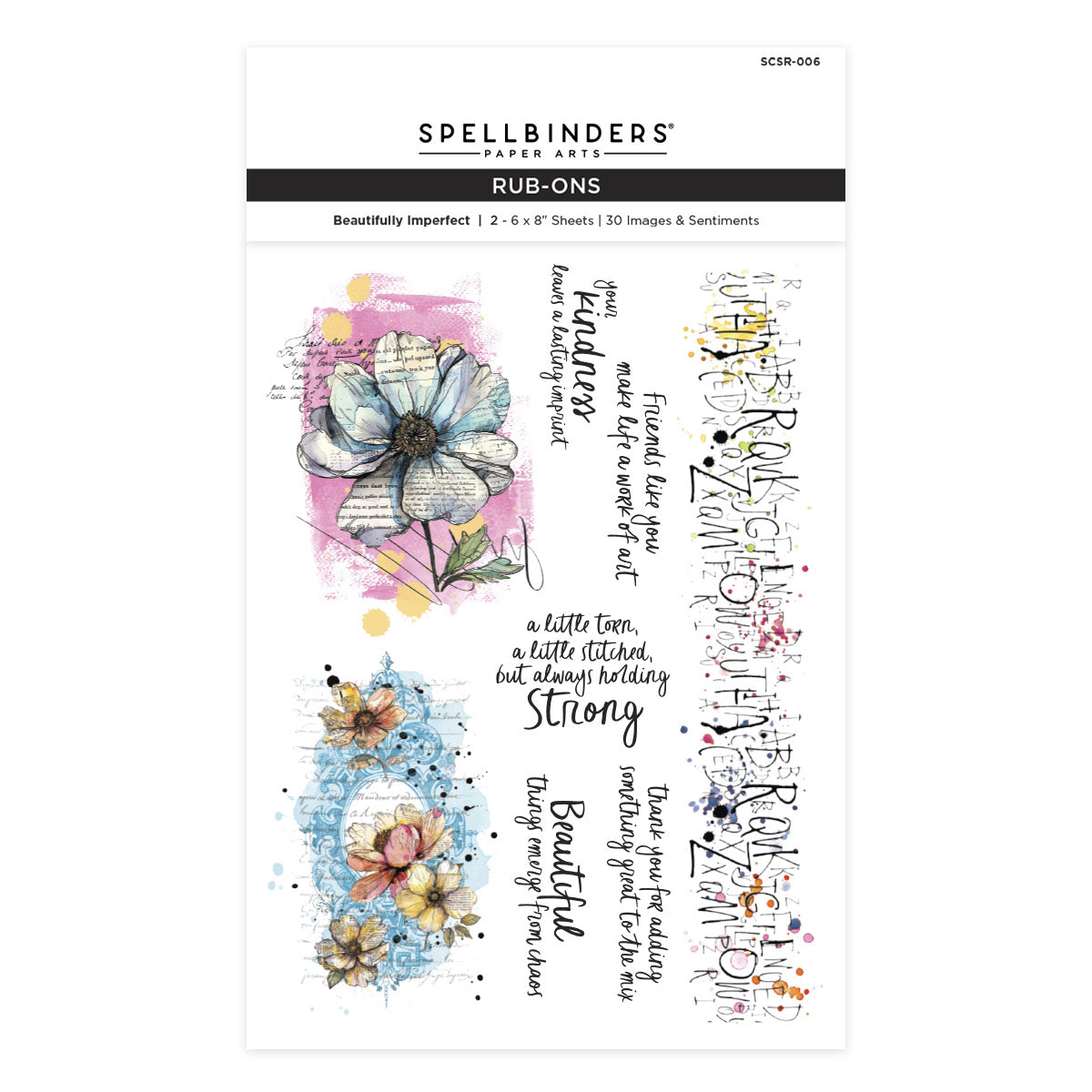Spellbinders Beautifully Imperfect Rub-Ons