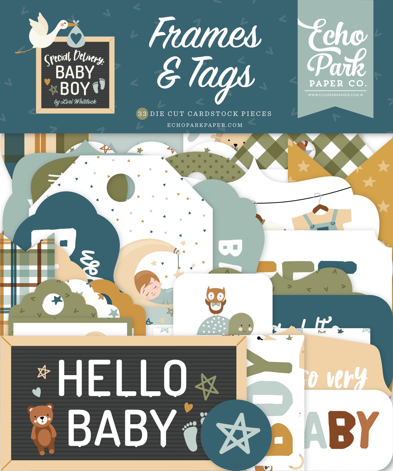 Echo Park Special Delivery Baby Boy Cardstock Ephemera-Frames & Tags