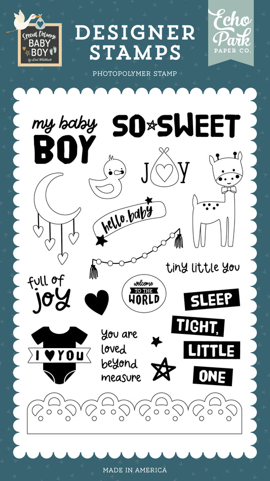 Echo Park Special Delivery Baby Boy Full of Joy Stamp Set