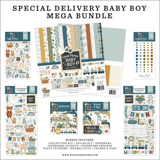 Echo Park Special Delivery Baby Boy Mega Bundle Collection Kit